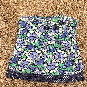 Gymboree Blue and Green Floral Kids Blouse